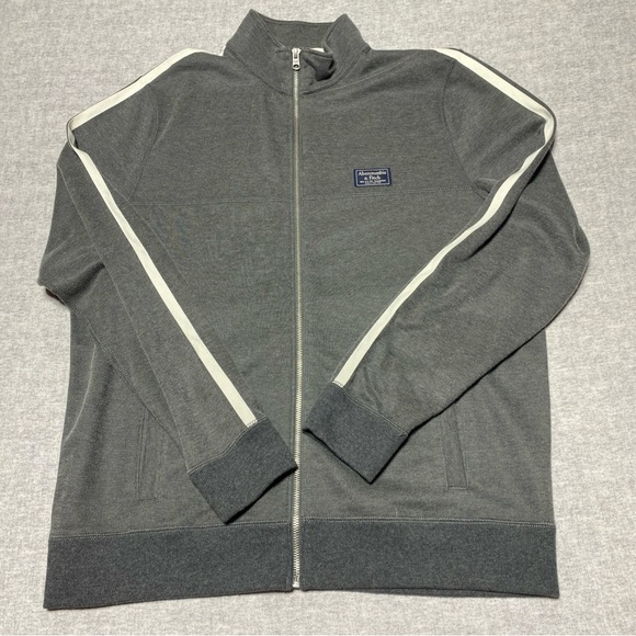 Abercrombie Fitch‎ Jacket Mens Extra Large Gray Athleisure Track Full Zip XL - Picture 2 of 13